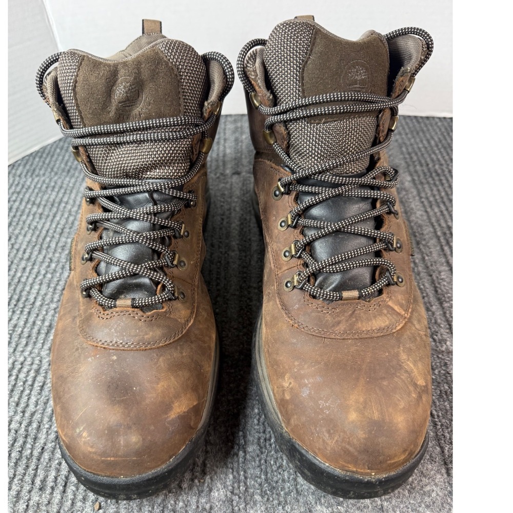 Timberland White Ledge Waterproof Hiking Boots Mens 15W Brown Leather A5546